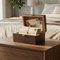 Acacia Wood Classic Keepsake Box with Latch, Urban Walnut