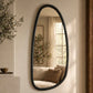 Wall Mirror with Blackwash Mango Wood Frame, Black, 28x60"