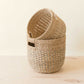 S/2 Grey + Natural Round Bottom Baskets