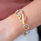 Mixed Metal Sculpted Circle Bracelet