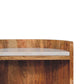 Solid Wood Curved Bedside with Marble Top