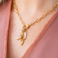 Peach Moonstone Talisman Drop Necklace