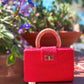 THE GRACIE Red & Gold Woven Buntal Straw Clutch Bag