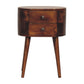 Solid Wood Mini Chestnut Rounded Nightstand