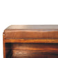 Solid Wood Buffalo Hide Pull-Out Chestnut Shoe Storage Bench