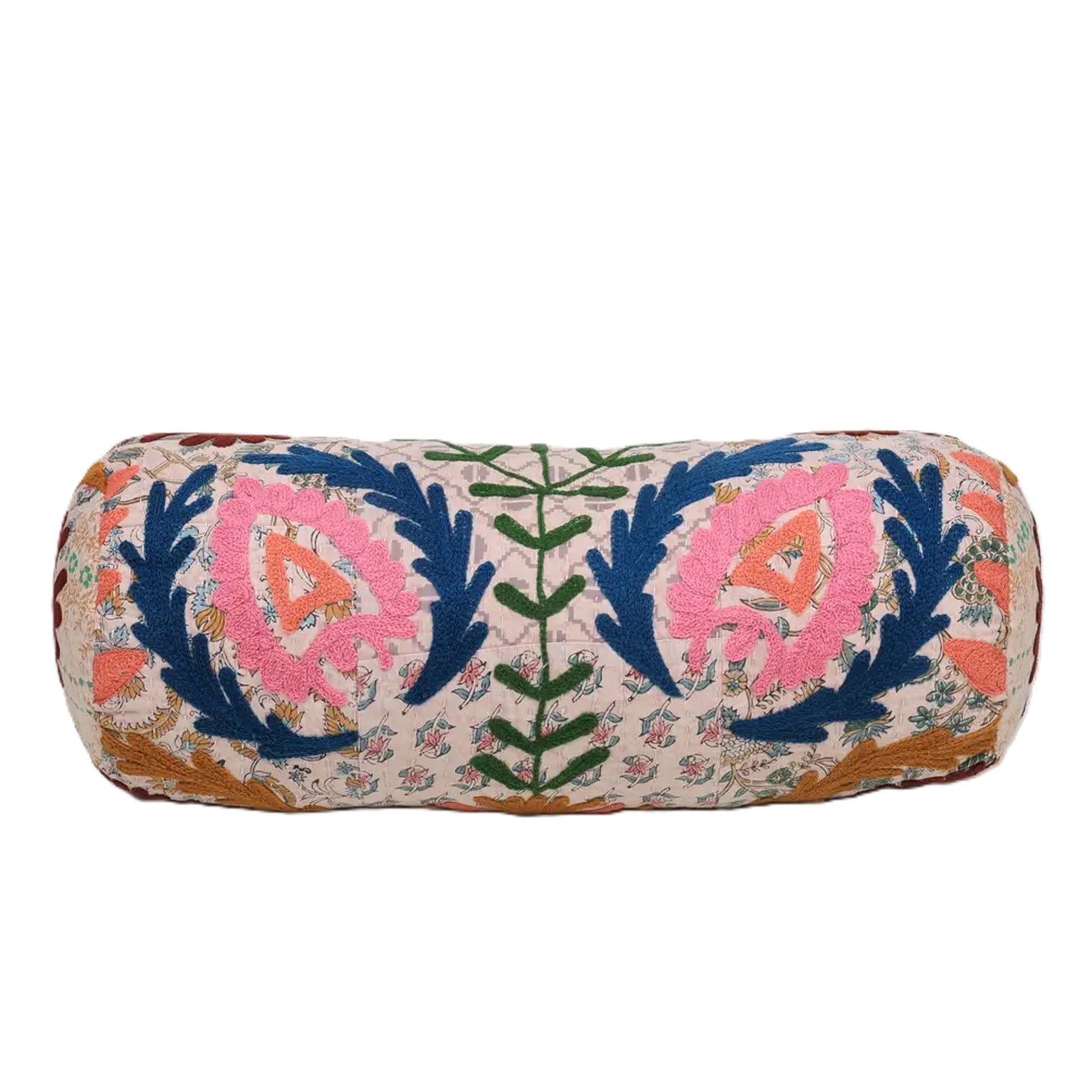 Kantha Charm Bolster | 21x8" | Cotton Fabric