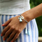 Beaded Shell Tassel Bracelet Chocolate