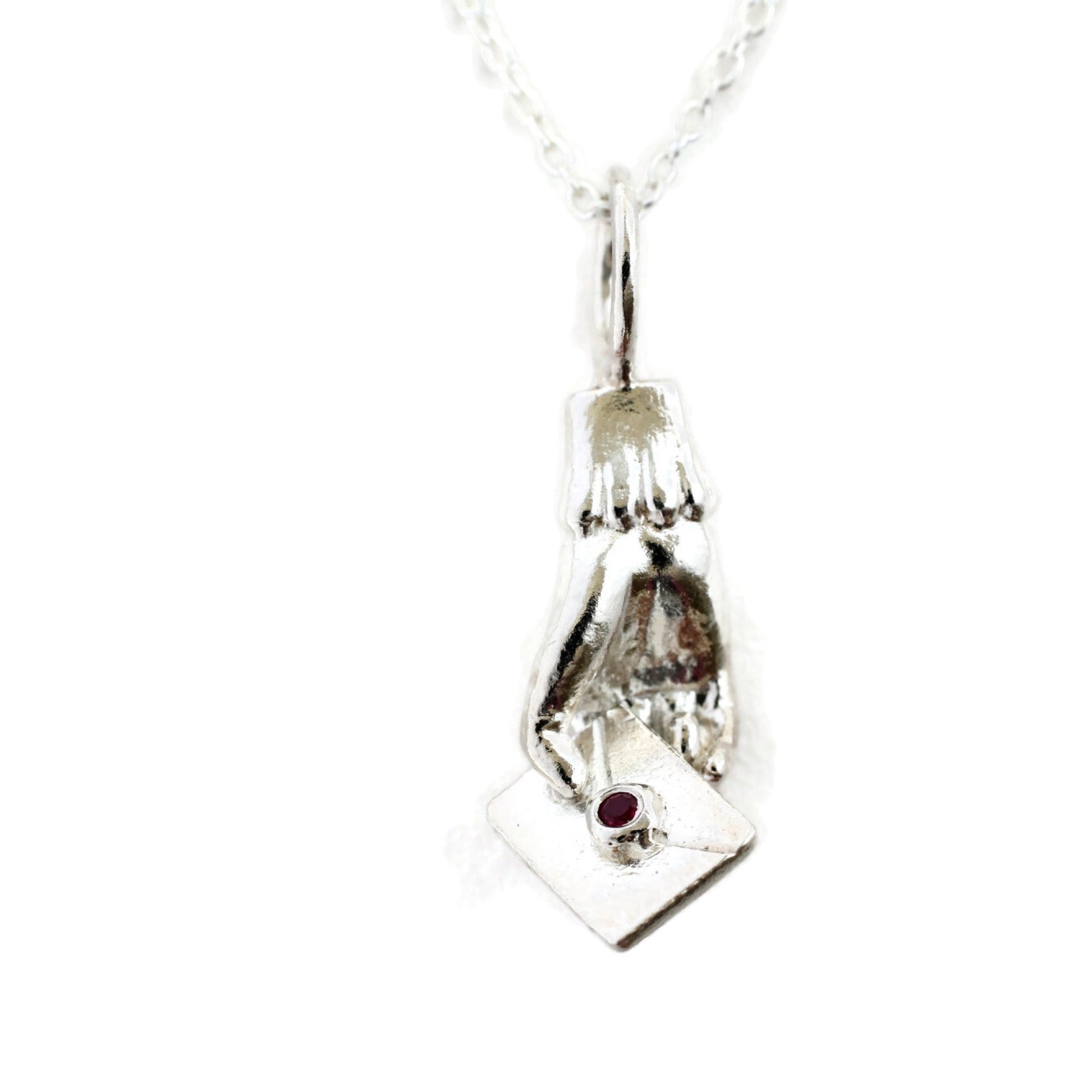 Sterling silver love letter necklace