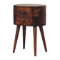 Solid Wood Mini Chestnut Rounded Nightstand