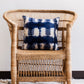 Adire Tie-Dye Wool Blue Indigo Throw Pillow