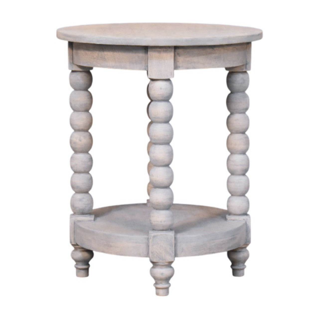 Solid Wood Ellsworth Round Side Table in Acid Wash