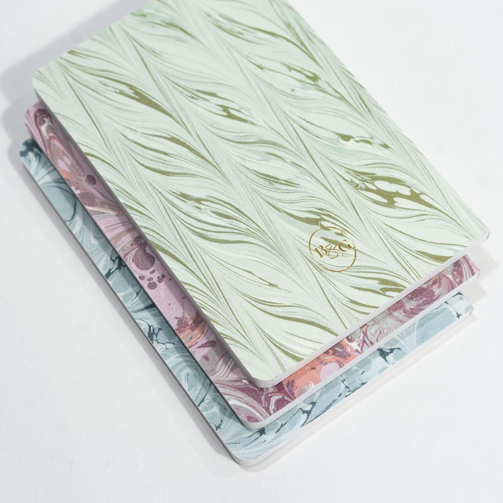 Set of 3 Pocket Journals - Decorative Marble