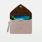 Envelope Clutch in Vegetable tanned calfskin and Suede Leather