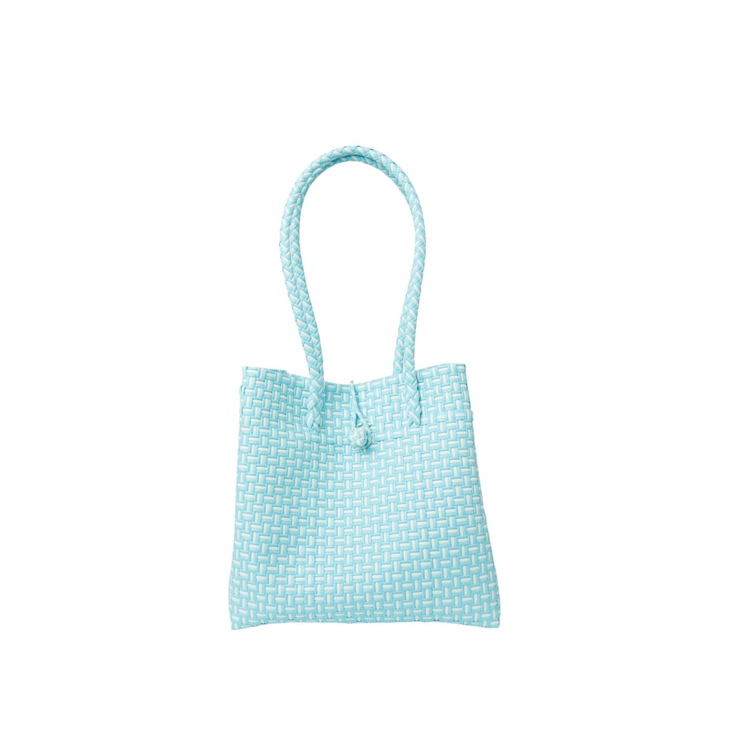 Midi Ella Handwoven Tote · Checker Recycled Plastic