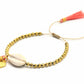 Beaded Shell Tassel Bracelet Coral