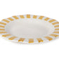 Ceramic Stripe Dinner Plate, Yellow - 10 x 10 x 1.25 Inches ( Set of 2 )