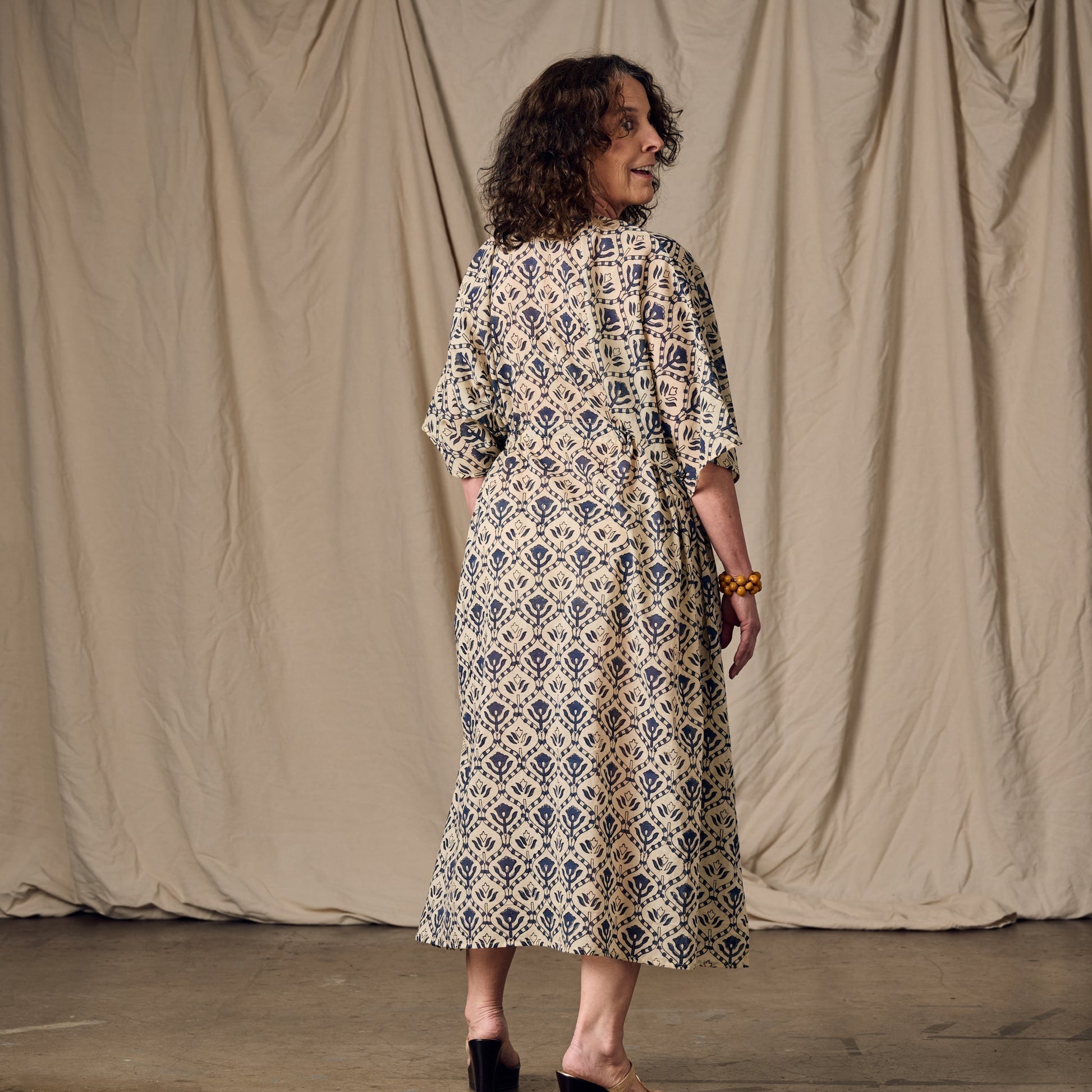 Panna Full Length Block Print Kaftan