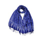 Handmade Batik Scarf, soft Cotton, Boulder, Blue, Light Blue, White