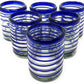 Blue Spiral Design Tumbler Glasses - Set of 6