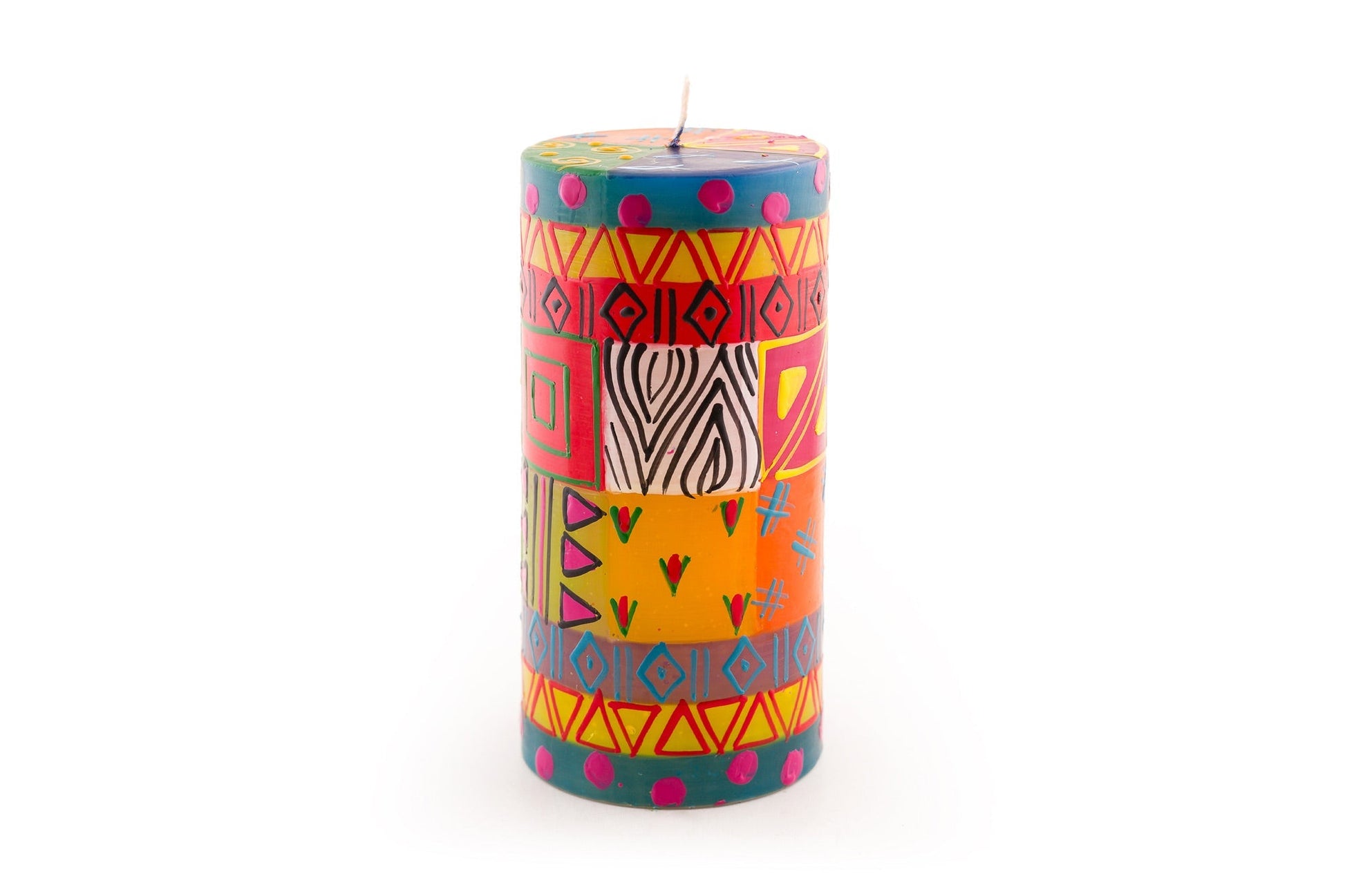 Multi Color Ethnic Painted Candles