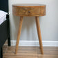 Nordic Circular Shaped Bedside, 1-Drawer, Oak