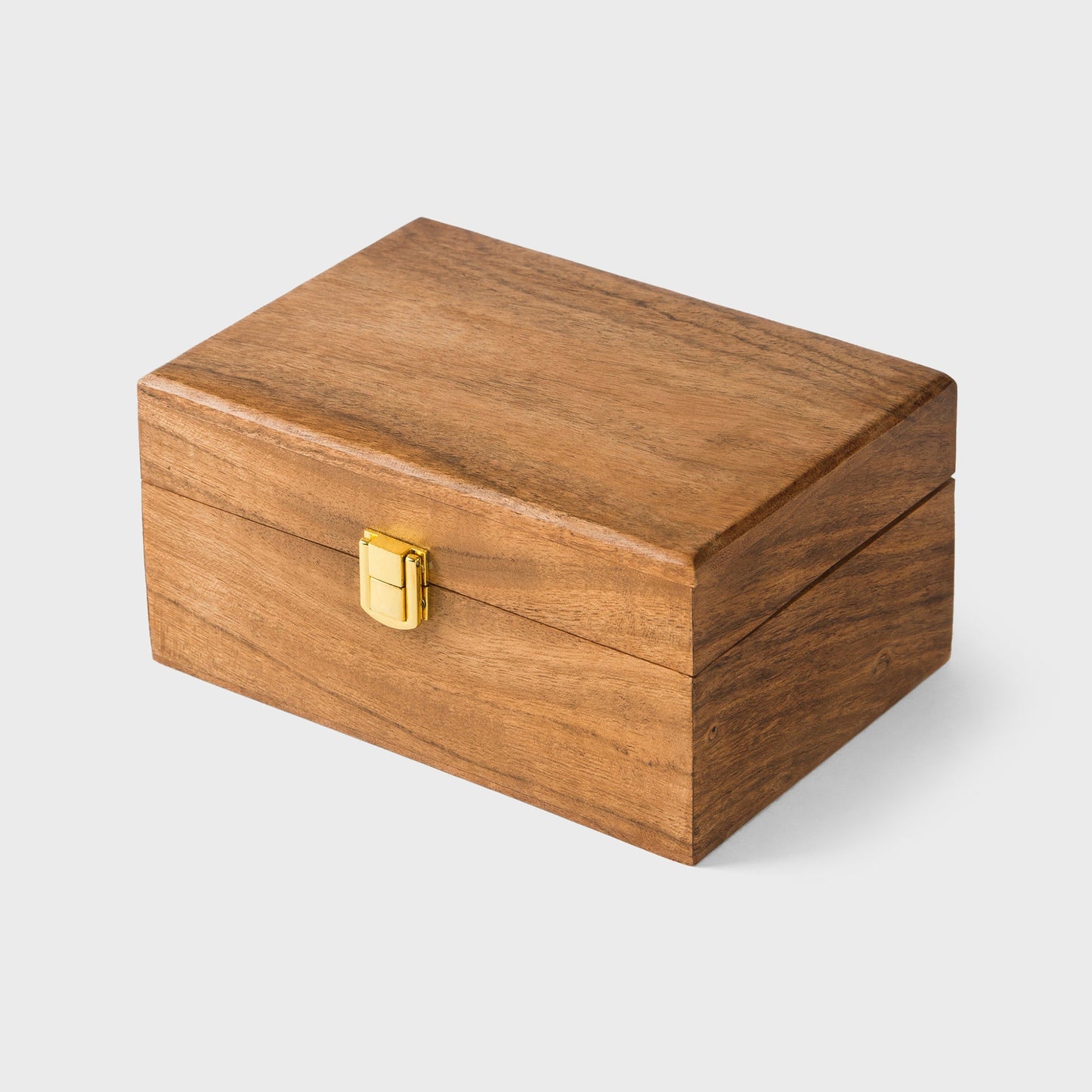 Acacia Wood Classic Keepsake Box with Latch, Natural