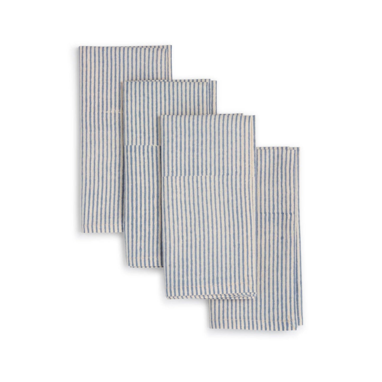 VERTEX Hand Block Printed Napkins - Set of 4. Cotton - Fair Trade - Artisan Made