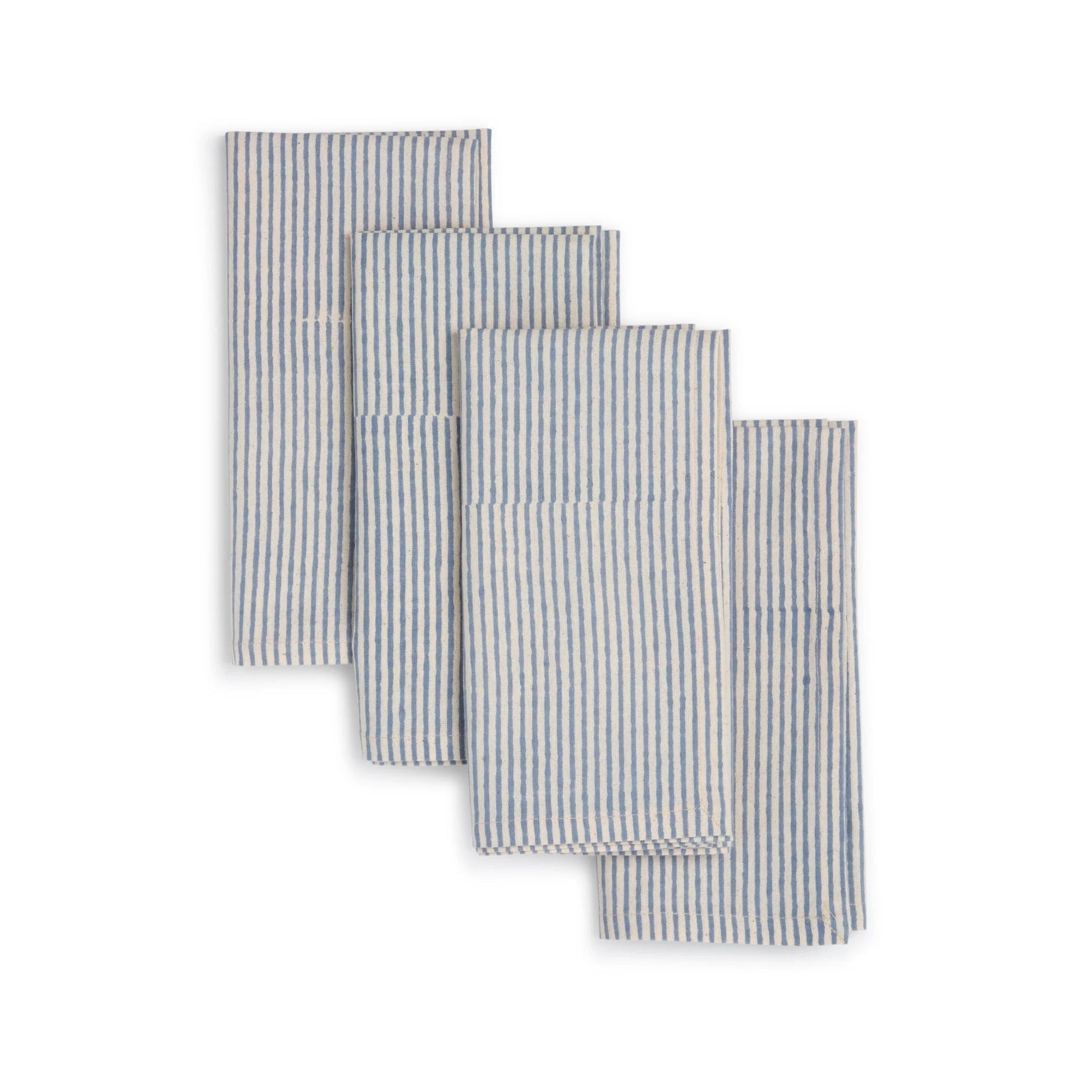 VERTEX Hand Block Printed Napkins - Set of 4. Cotton - Fair Trade - Artisan Made