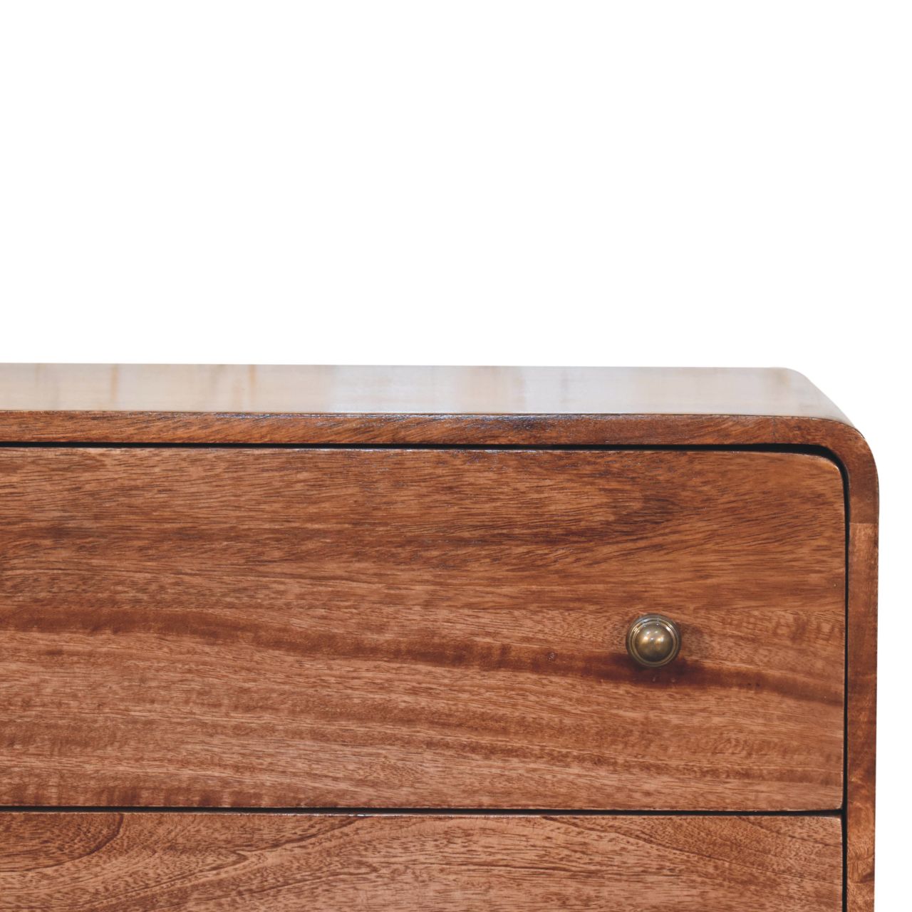 Solid Wood Curved Honey Caramel Chest