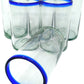 Cobalt Blue Rim Drinking Glasses - Set of 6
