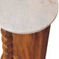 Solid Wood Marble-Top Spindle Side Table