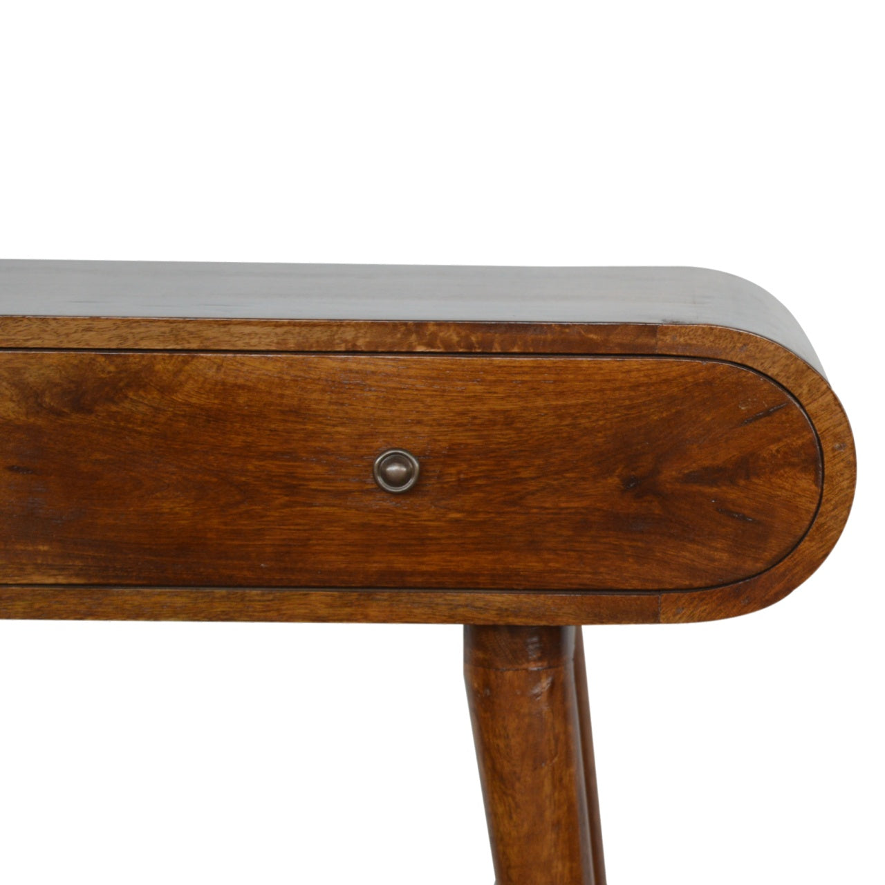 Solid Wood London Console Table, 2-Drawers, Chestnut, Brown