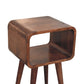 Solid Wood Mini Honey Caramel Curved Open Nightstand