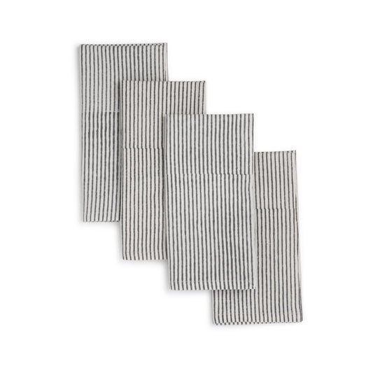 VERTEX Hand Block Printed Napkins - Set of 4. Cotton - Fair Trade - Artisan Made