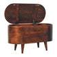 Solid Wood California Walnut Rounded Lid-Up Blanket Box