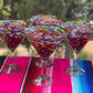 Confetti Rock Modern Margarita Glasses - Martini Style - Set of 4
