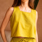 Becca Linen top in Lemongrass