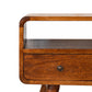 Solid Wood Mini Chestnut Curved Media Unit