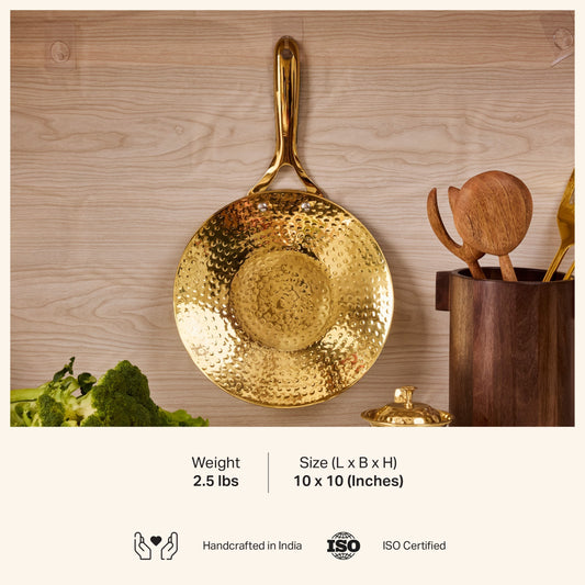 Brass Roti Tawa with Insulated handle And Ghee Pot Combo