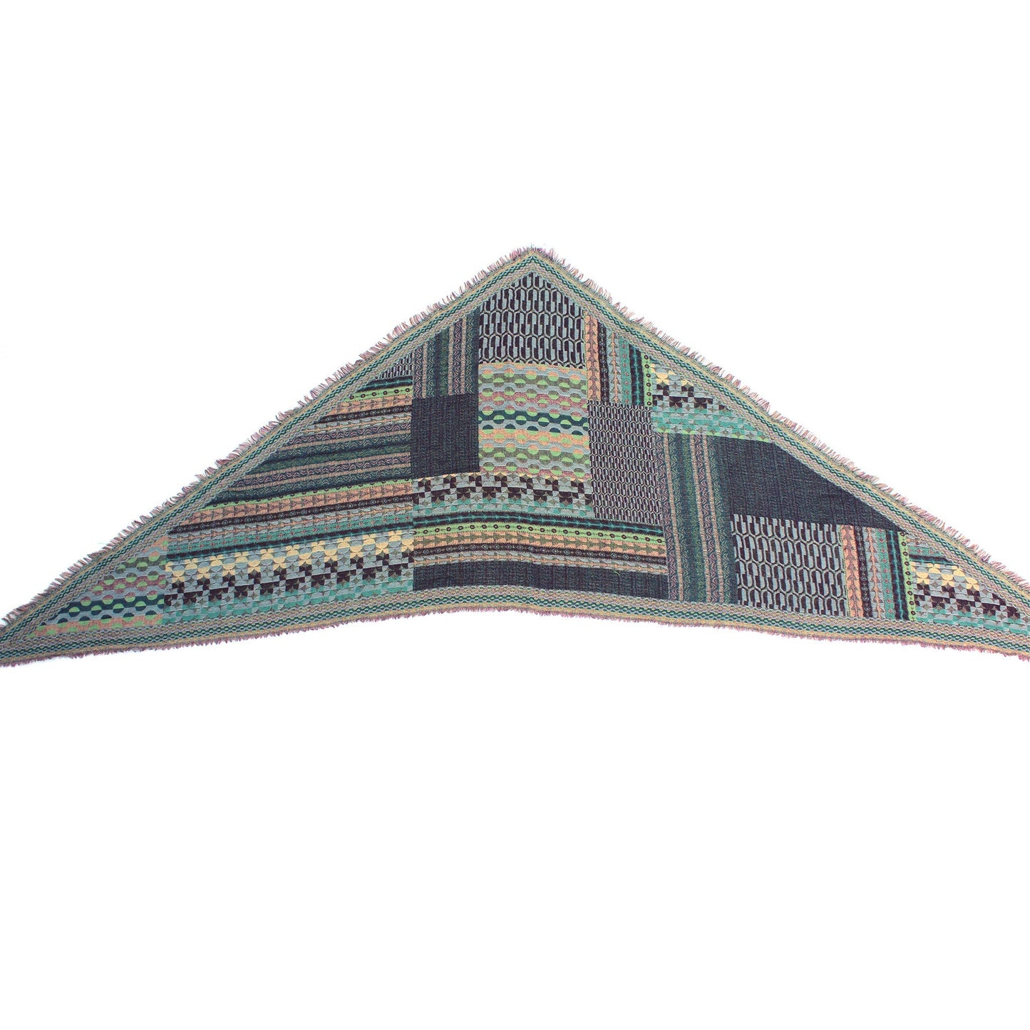 Bohemian Dream Wool Cotton Blend Scarf - Blue