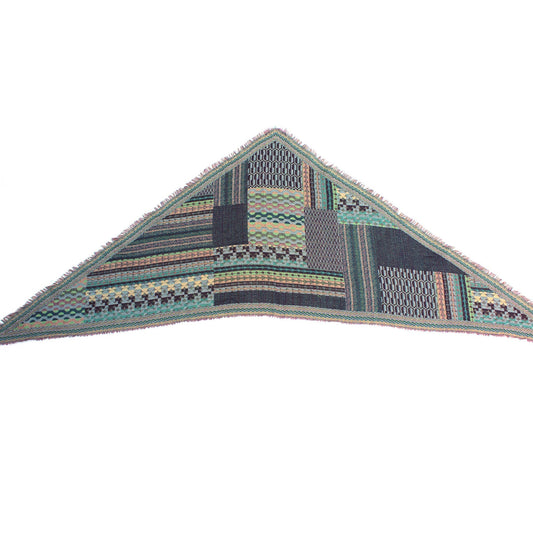 Bohemian Dream Wool Cotton Blend Scarf - Blue
