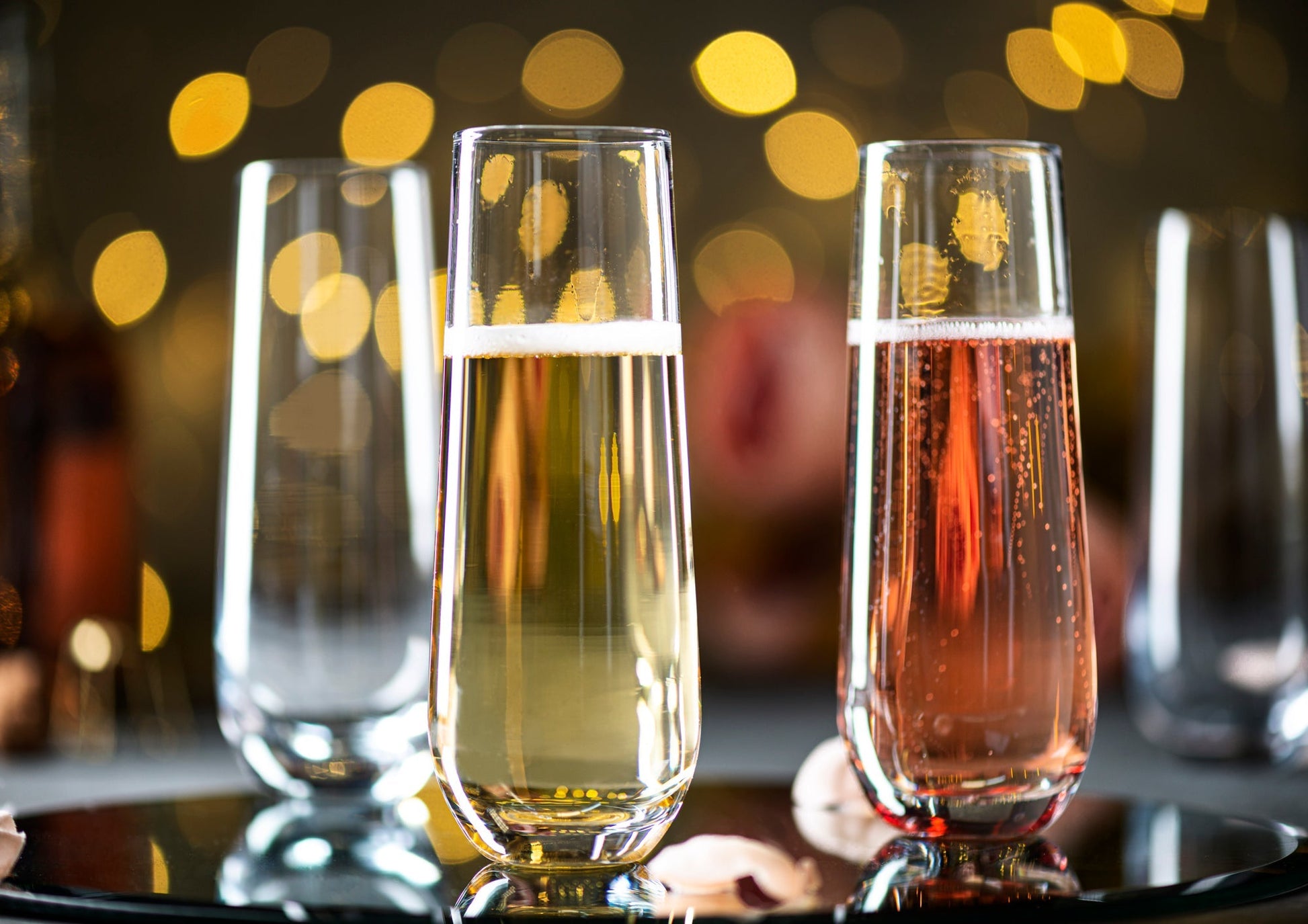 Stemless Champagne Flutes, 9.4 Oz, Set of 8