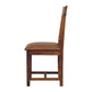 Solid Wood Leather Slatted Dining Chair