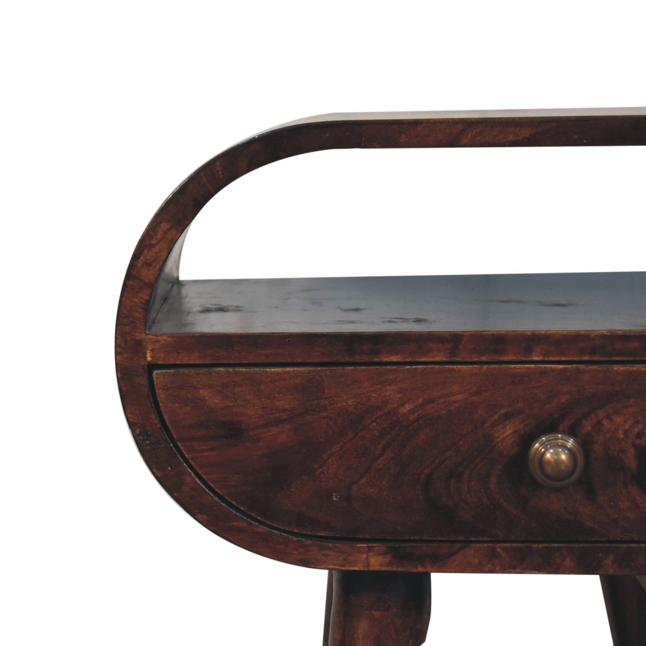 Solid Wood California Walnut Circular Bedside Table