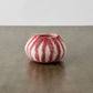 Berry Red Karakul Striped Wool Ukhamba Decorative Bowl