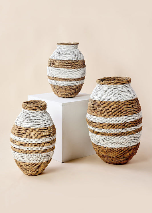 White Striped Buhera Basket