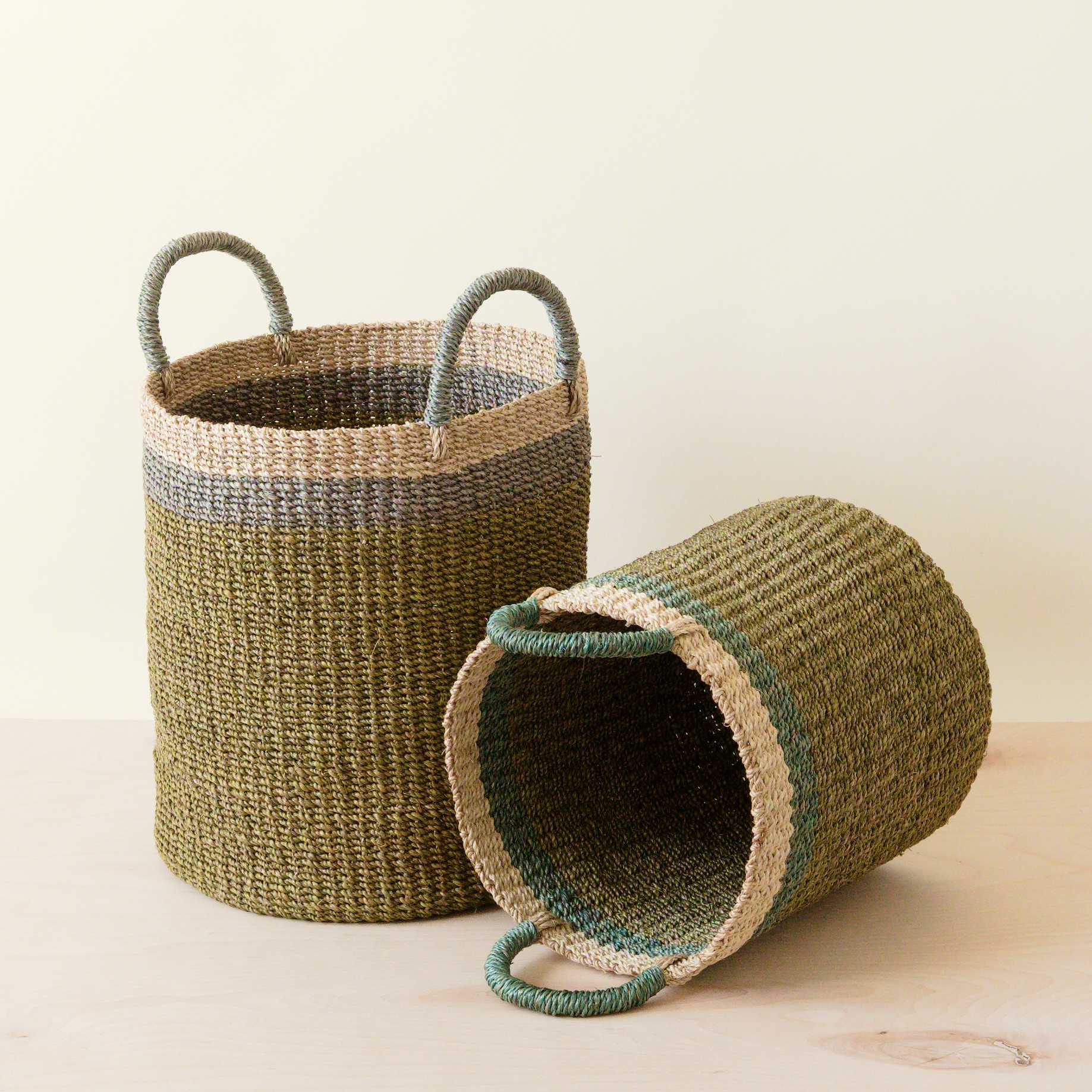 S/2 Olive Baskets with Handle