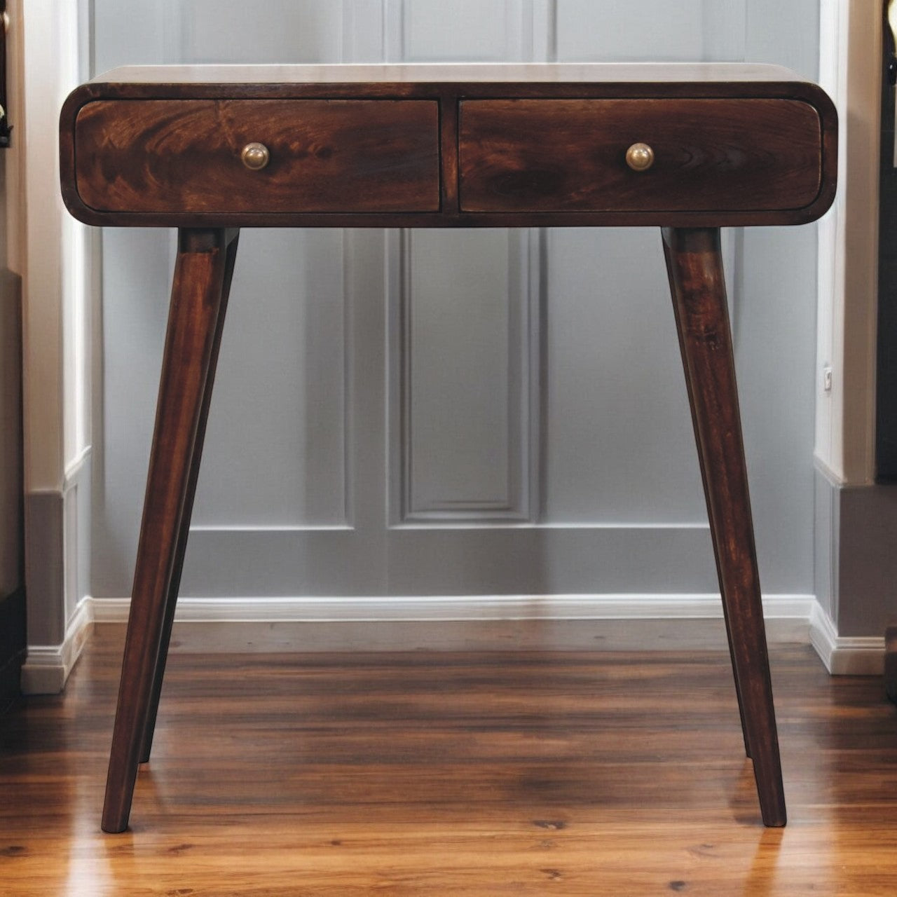 Solid Wood California Walnut Curved Hallway Table