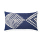Oceanic elegance artisan print fish lumbar pillow cover