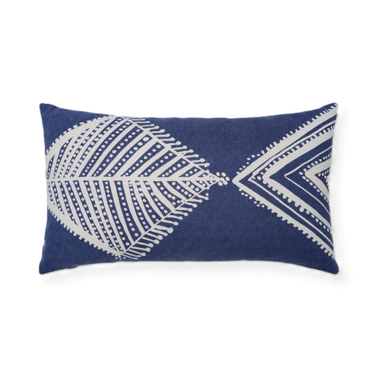 Oceanic elegance artisan print fish lumbar pillow cover